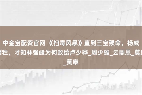 中金宝配资官网 《扫毒风暴》直到三宝殒命，杨威牺牲，才知林强峰为何败给卢少骅_周少雄_云鼎恩_莫康
